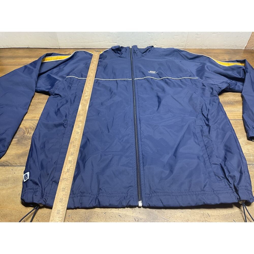 Vintage Nike Fleece Lined Navy Track Suit Set Men’s L Grey Tag Y2K Windbreaker - Picture 8 of 16